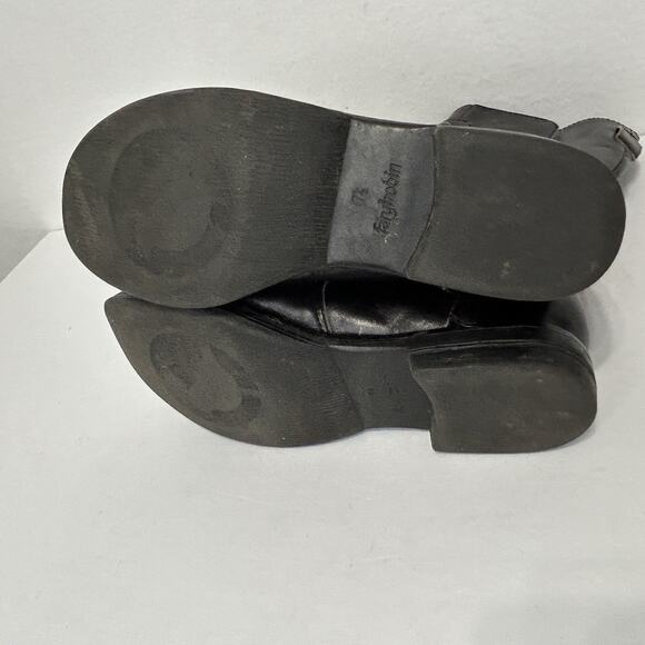 Free People Faryl Robin Black Leather Moto Strappy Buckle Boots Size 7.5 - Picture 9 of 10